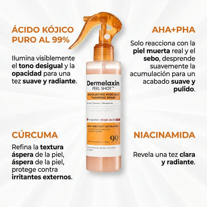 Spray Exfoliante Corporal - Ácido Kójico + Cúrcuma